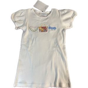 Dear Emmaline Spring Picnic Appliqué Shirt / Dress Size 8